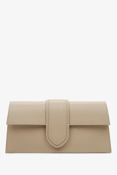 Women's Sand Beige Shoulder Bag made with Premium Italian Leather Estro ER00115278