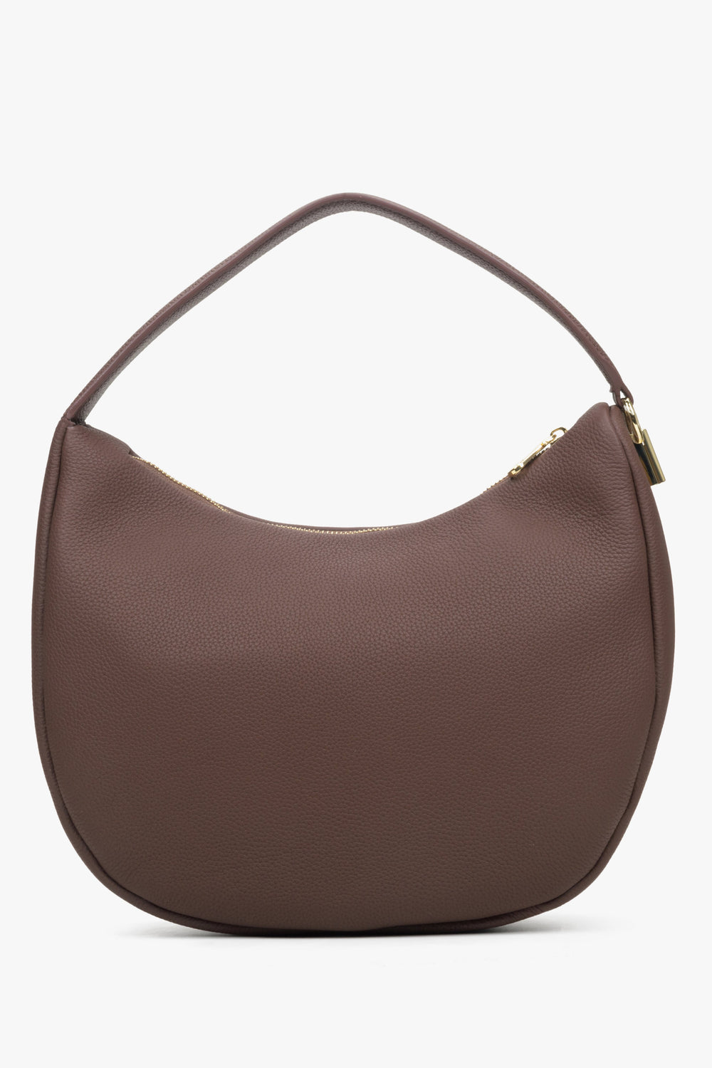 Women's Brown Crescent Bag made of Genuine Leather Estro ER00114203.