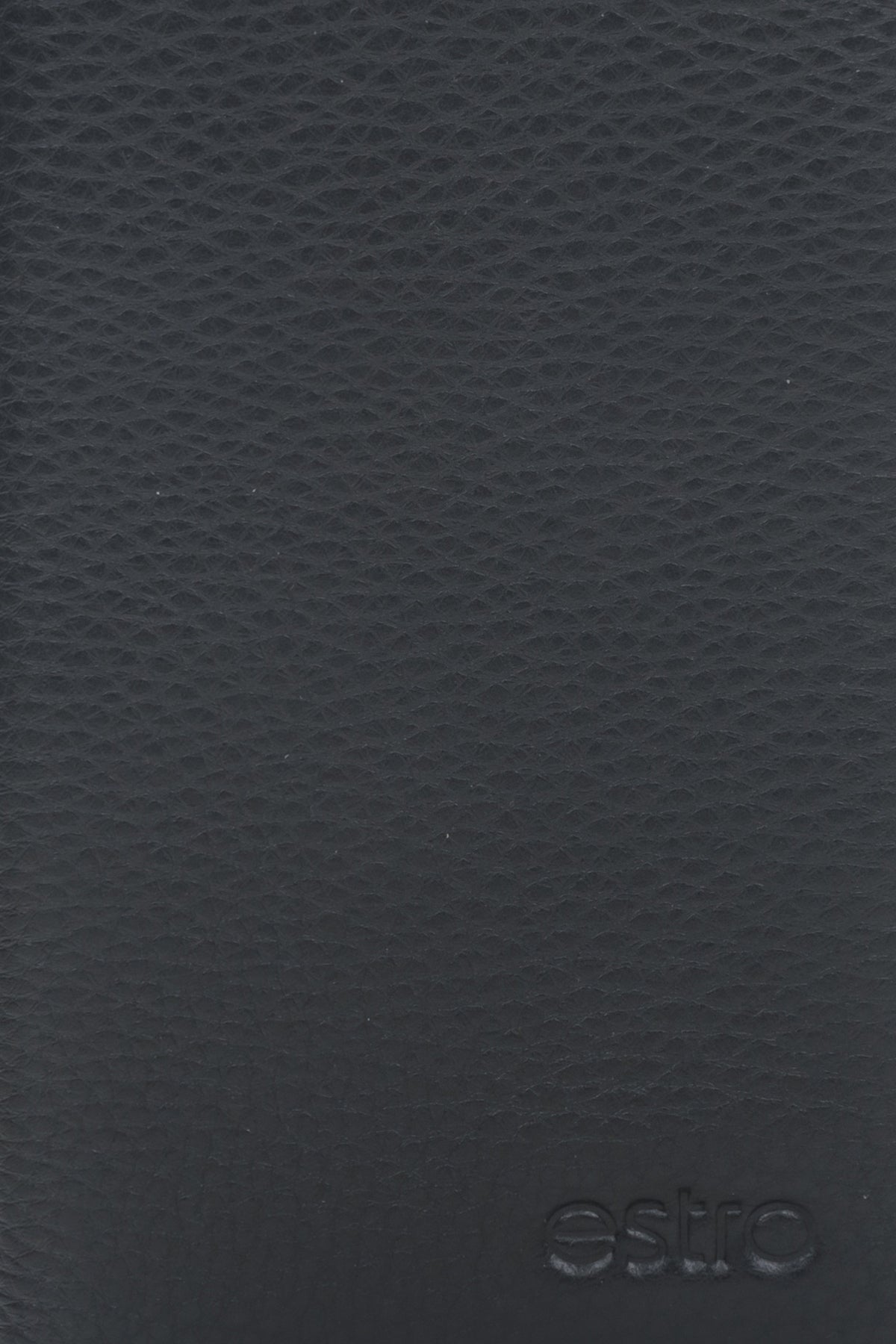 Estro men's black leather  wallet - close-up on details.
