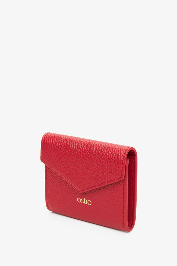 Estro red leather women's wallet.