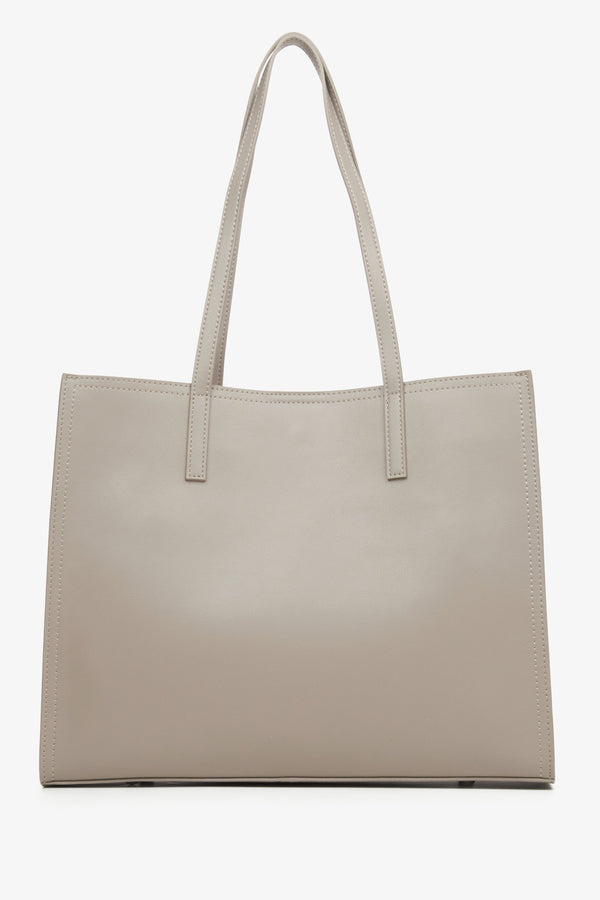 Estro grey shopper bag - back view.