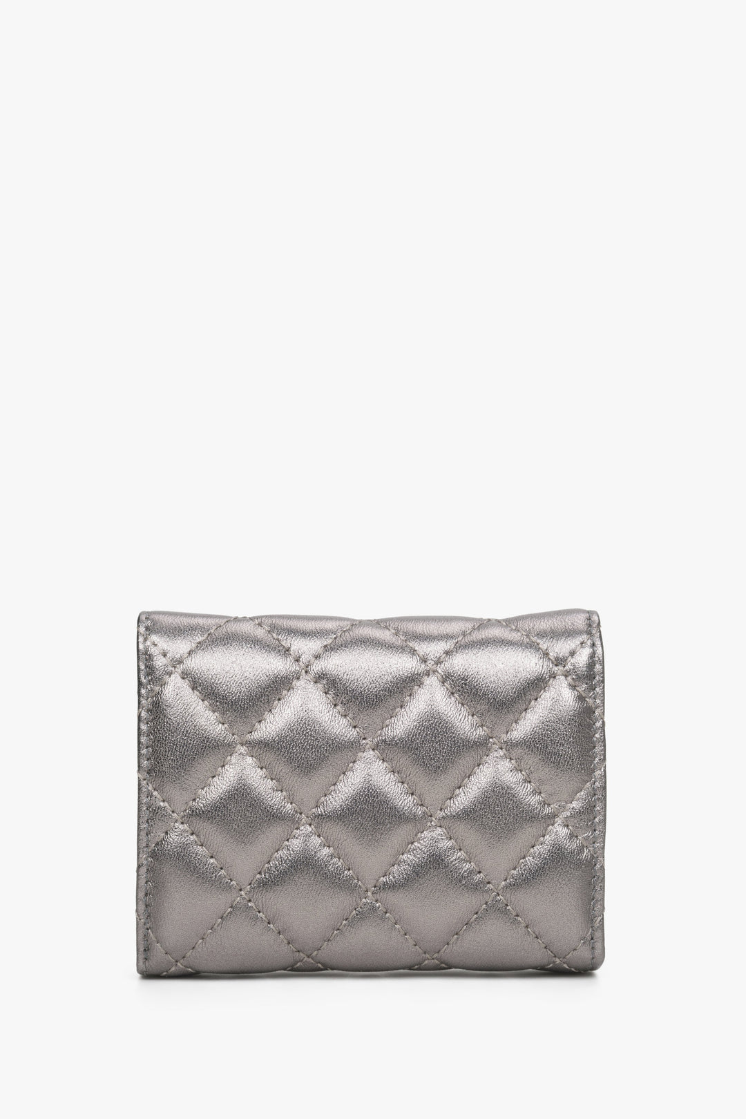 A handy women's silver wallet with Estro embossing - back side.