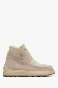 Women's Sand Beige Snow Boots with Suede & Genuine Fur Estro ER00114697