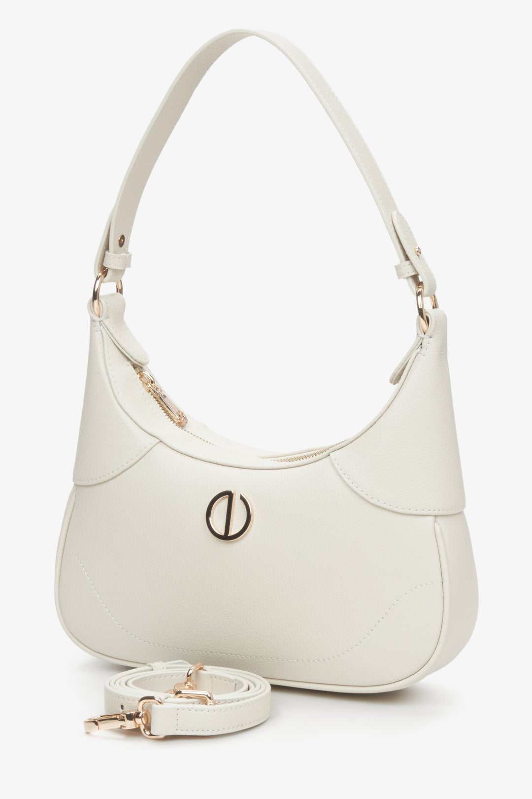 Women's cream beige crescent bag Estro.