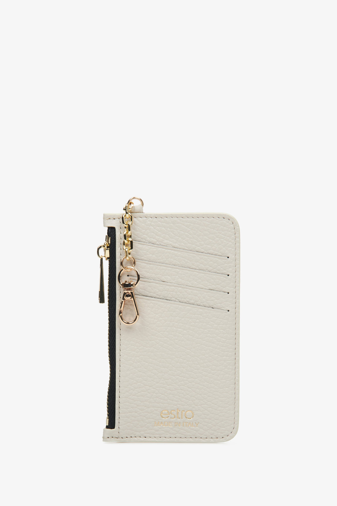 Women's Compact Milky-Beige Wallet made of Genuine Italian Leather Estro ER00115019.