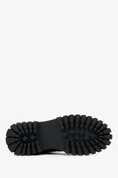 Women's Black Leather Quilted Boots for Winter Estro ER00112218