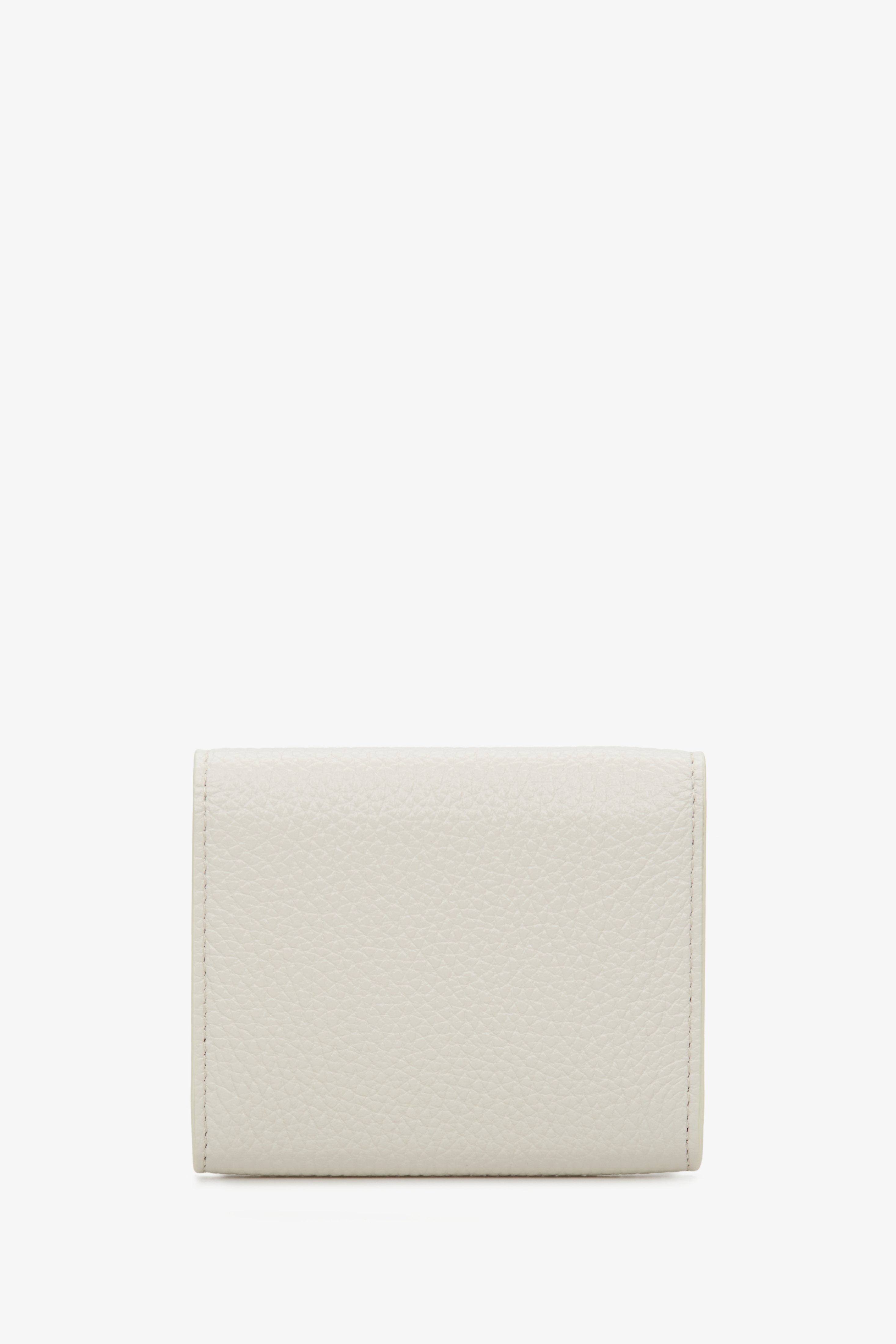 Estro compact milky-beige women's wallet - reverse side.