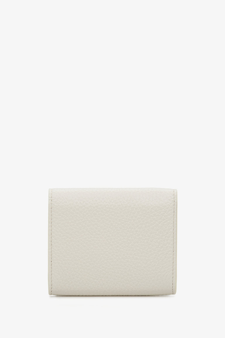 Estro compact milky-beige women's wallet - reverse side.