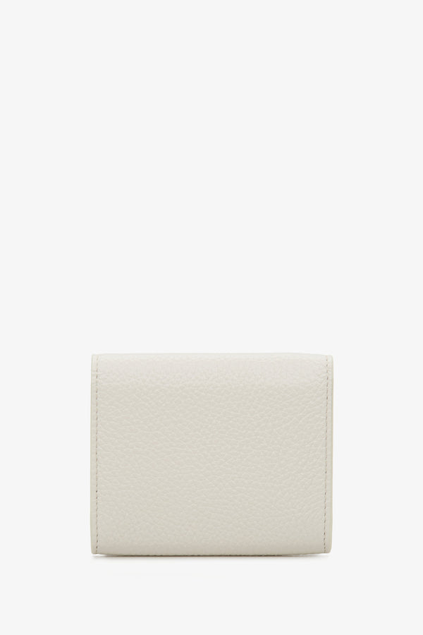 Estro compact milky-beige women's wallet - reverse side.