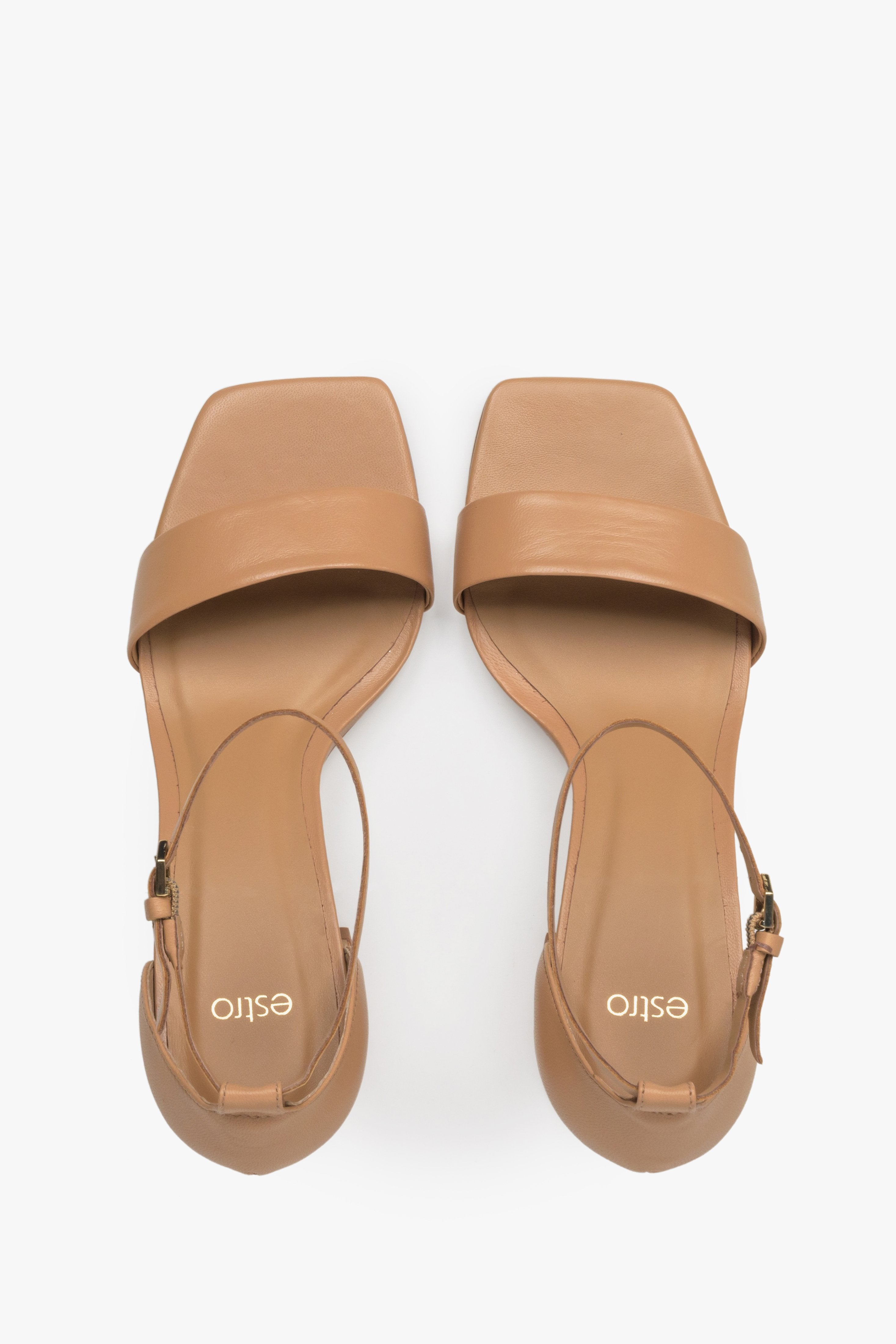 Women's Brown Heeled Sandals Estro.