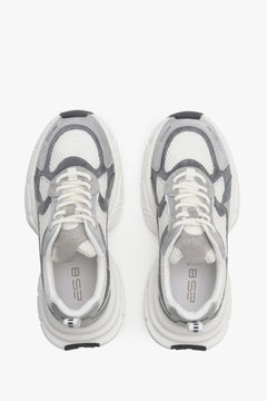 Women's grey ES8 sneakers - top view presentation of the model.