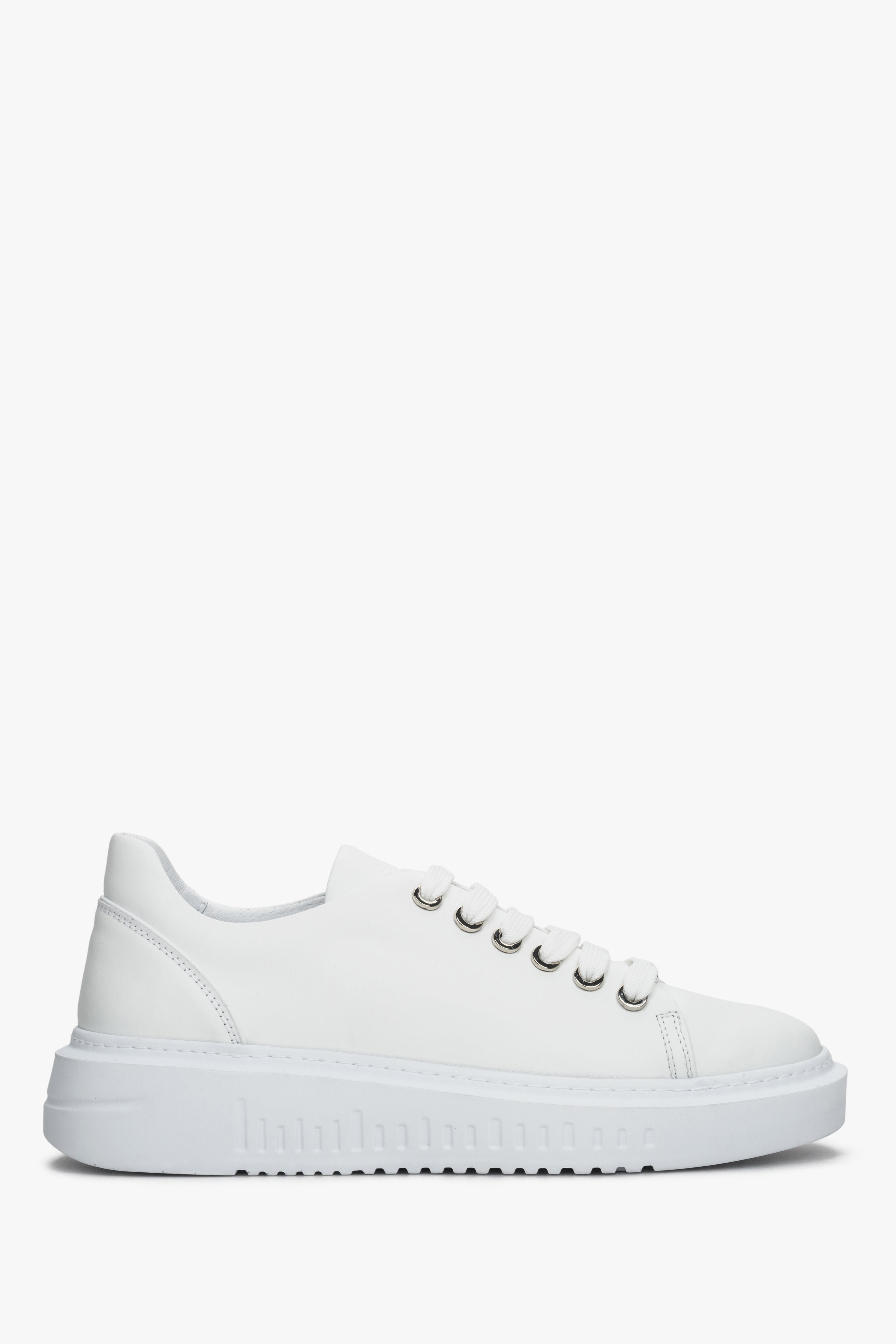 Women's White Low-Top Leather Sneakers Estro ER00111060