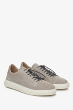 Men's Grey Sneakers made of Genuine Suede Estro ER00112616.