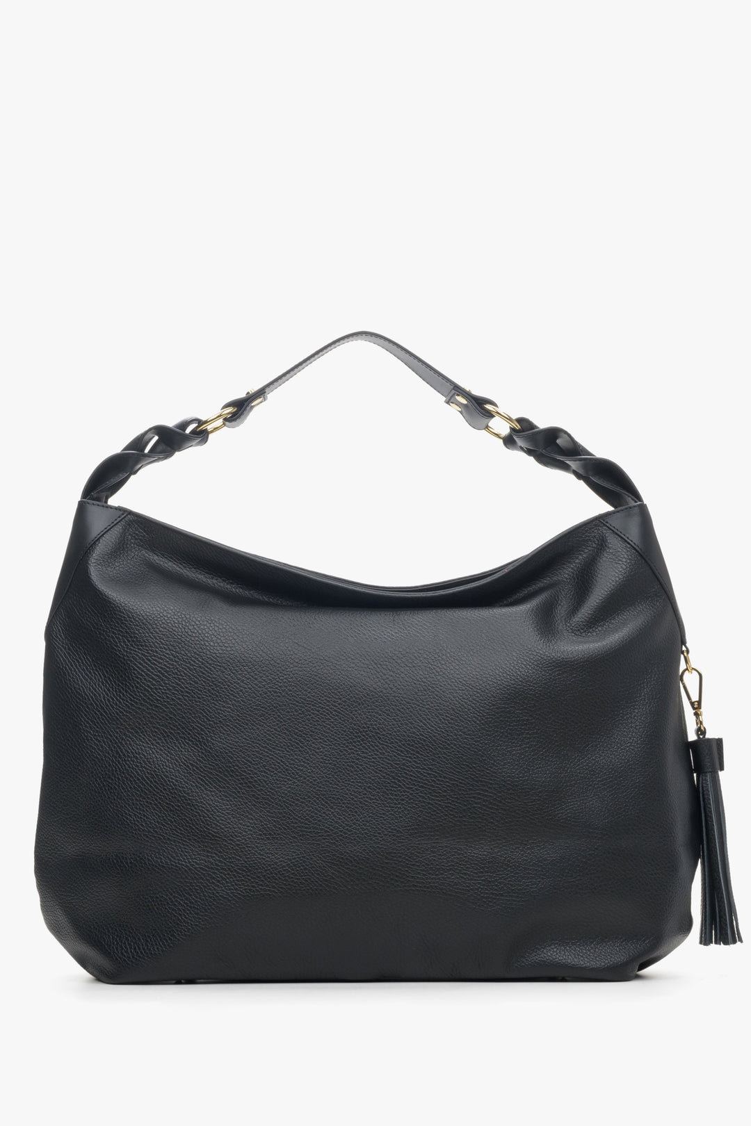 Women's Black Hobo Bag made of Italian Genuine Leather Estro ER00114115.