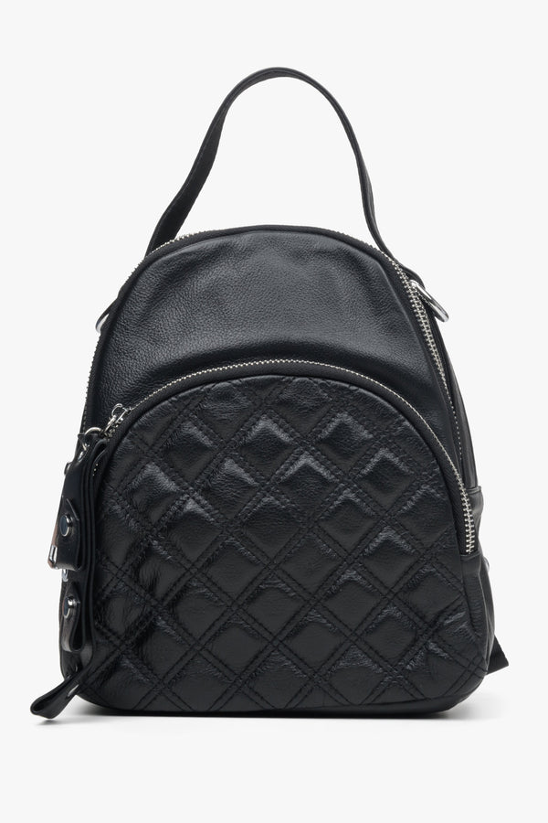 Women's Black Quilted Leather Mini Backpack Purse 🪡 ⠂ESTRO Online Store –
