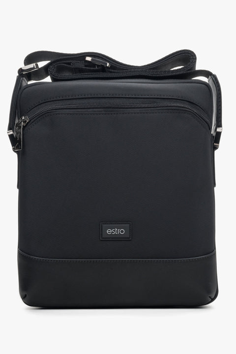 Men's Black Spacious Shoulder Bag with Adjustable Strap Estro ER00114151.
