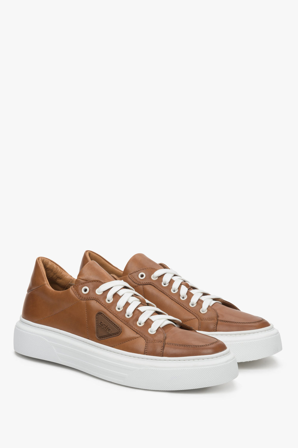 Men's Brown Sneakers made of Genuine Leather Estro ER00111377.