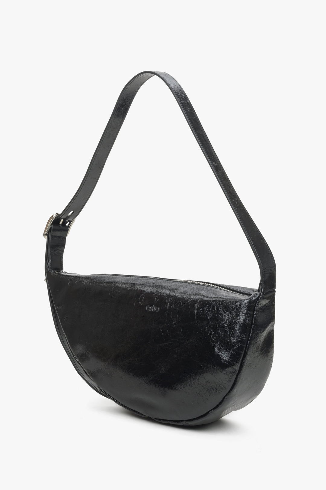 Women's Black Shoulder Bag made of Patent Leather Estro ER00114442.