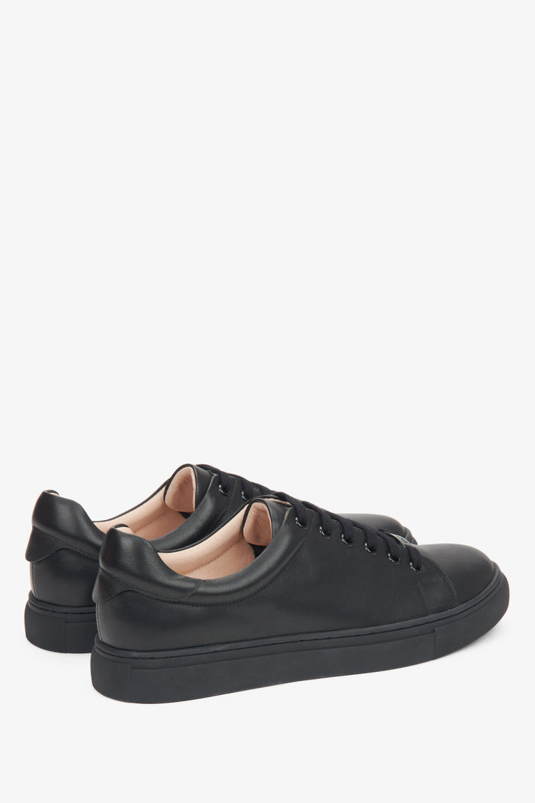 Stylish Black Low-Top Leather Sneakers for Women by Estro