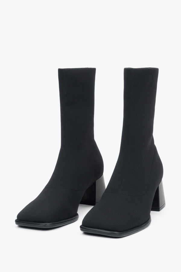 Women's Low-Heeled Black Ankle Boots with a Soft Shaft Crafted by Estro