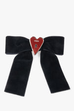 Women's Black Textile Hair Bow Clip by Estro