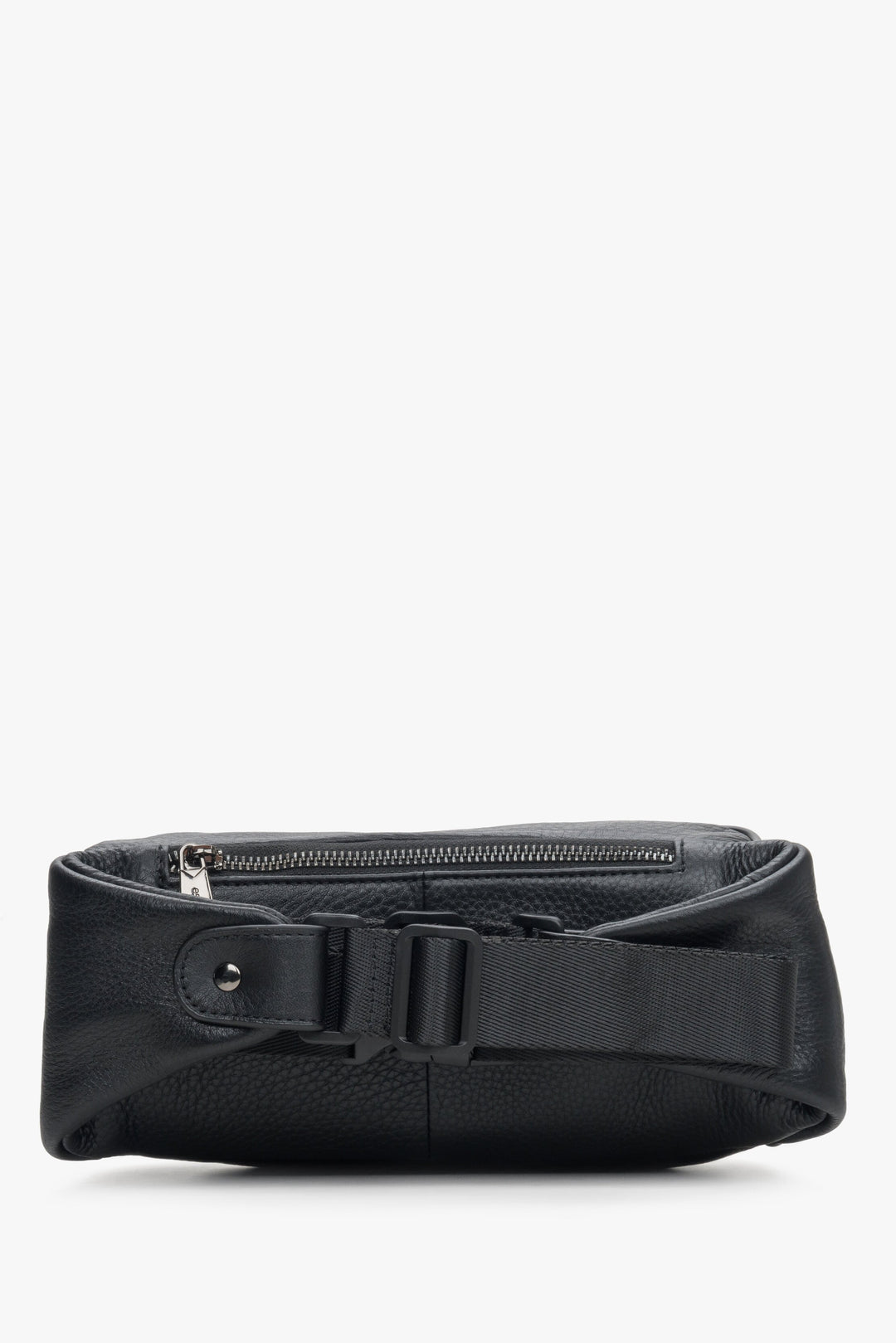 Men's Black Waist Bag made of Genuine Leather Estro ER00106848