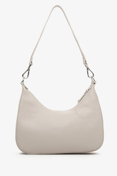 Light beige bag made of genuine leather.