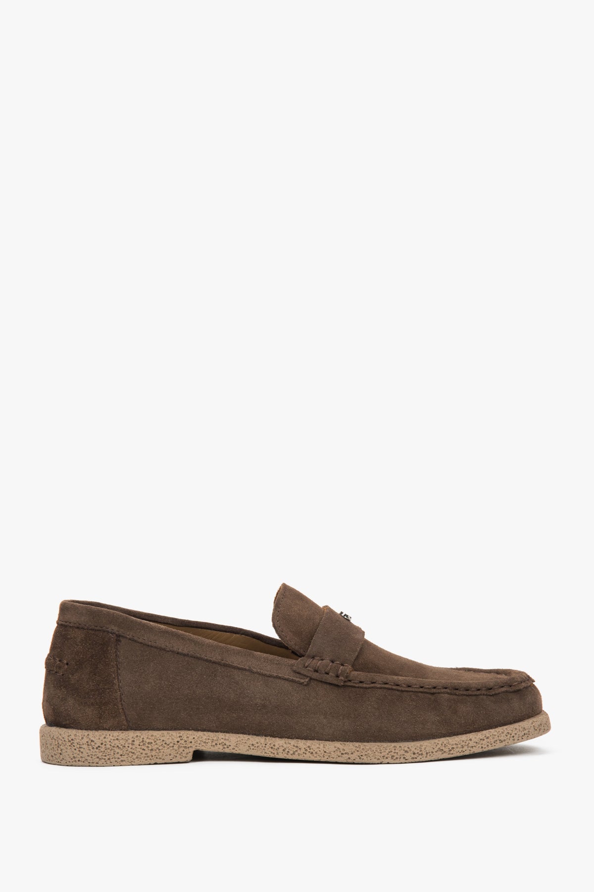 Women's Brown Loafers in Premium Italian Velour Estro ER00118045.