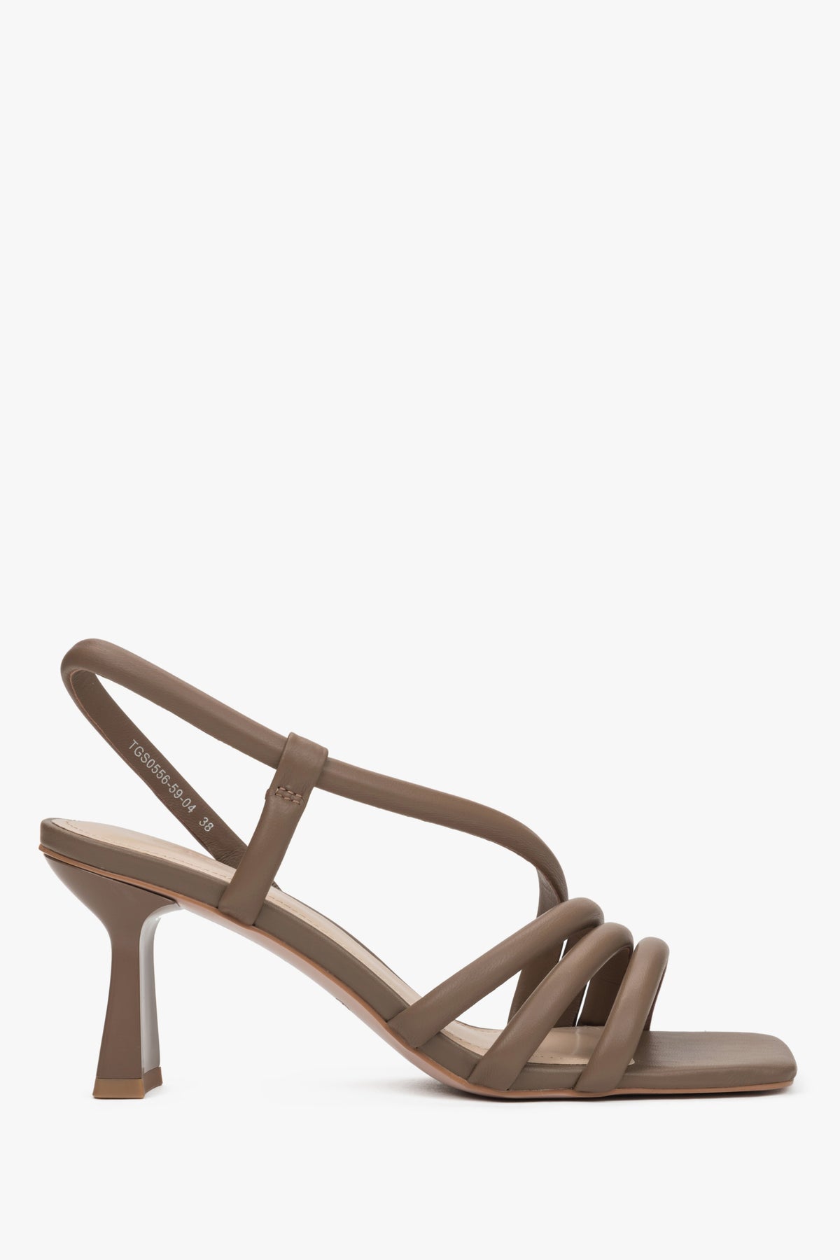 Women's Brown Heeled Strappy Sandals Estro ER00117443.