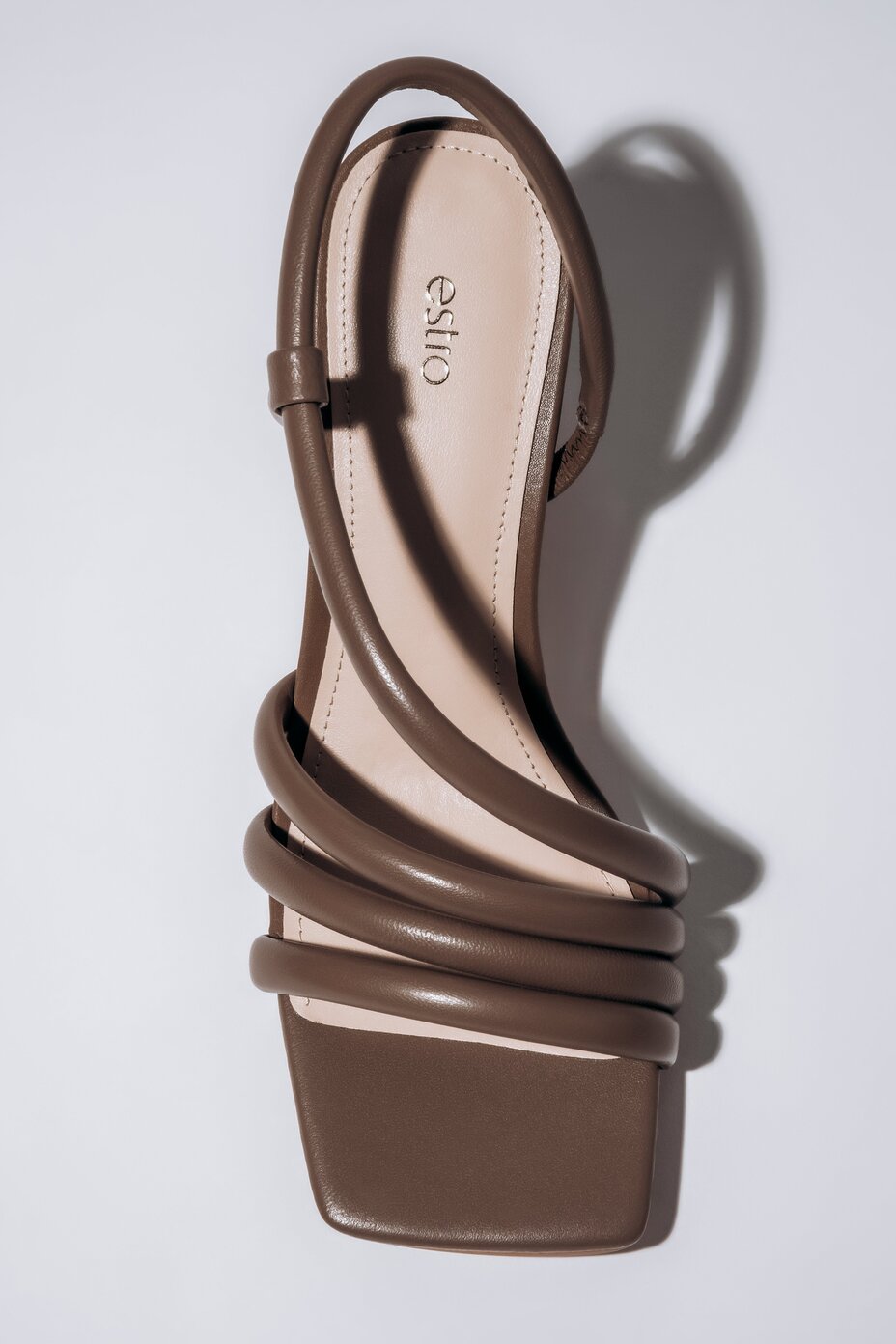 Women's Brown Heeled Strappy Sandals Estro ER00117443.