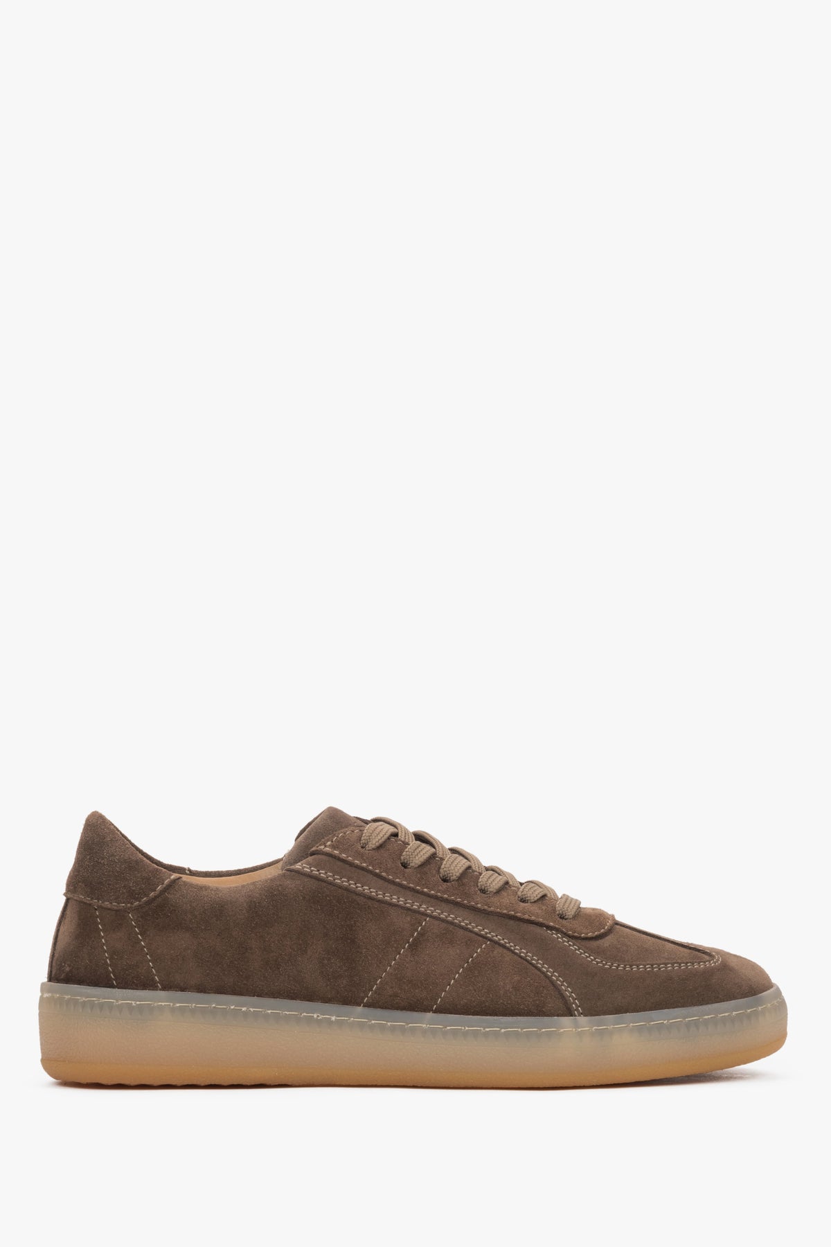 Women's Brown Low-Top Sneakers in Premium Italian Velour Estro ER00118122.