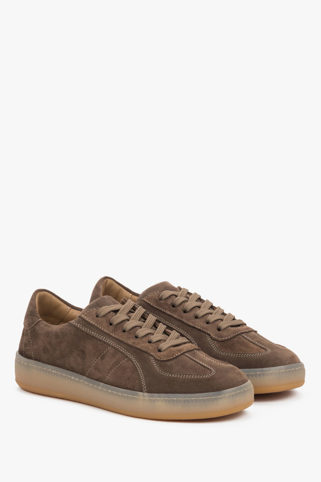 Women's brown sneakers made of premium Italian genuine velour.