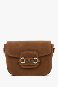 Women's Brown Shoulder Bag made of Genuine Italian Premium Velour Estro ER00118558.