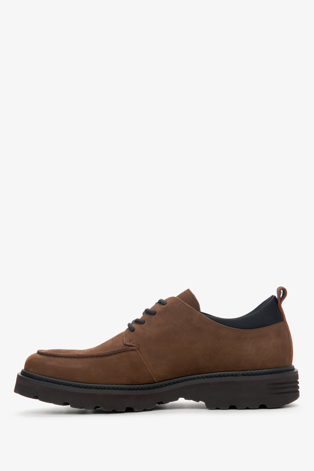 Men's dark brown loafers by Estro - shoe profile.