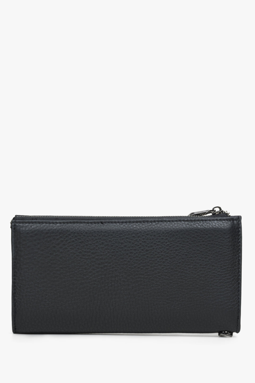 Large format black leather men's wallet - back.