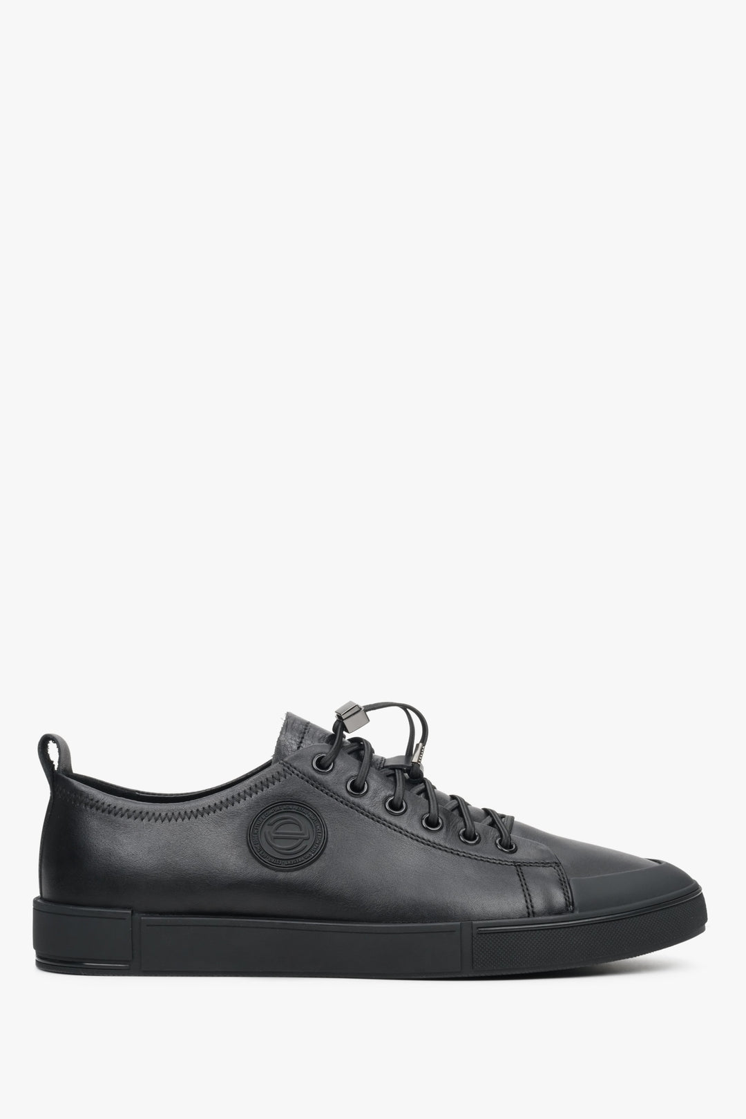 Men's Black Sneakers made of Genuine Leather Estro ER00112392.
