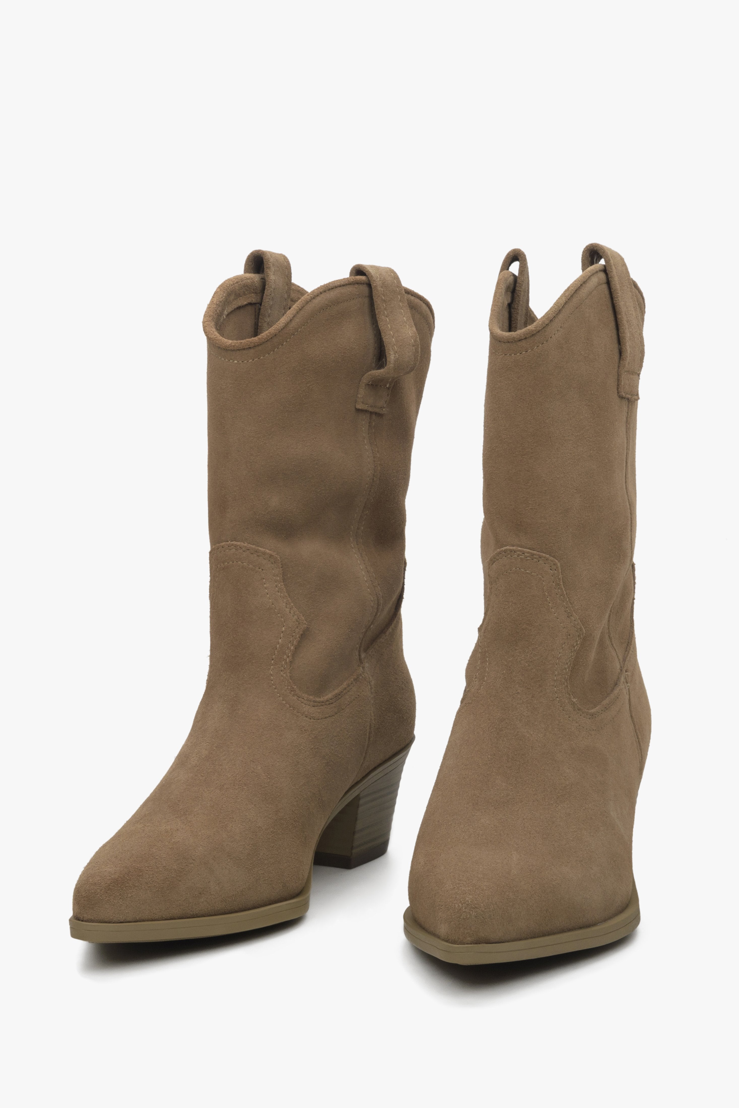 Women's Cowboy brown low-cut boots by Estro - perfect for spring.