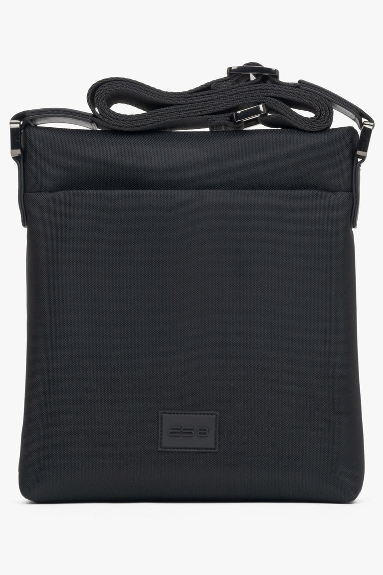 Men's Black Shoulder Bag made of Soft Textiles & Leather ES8 ER00116325