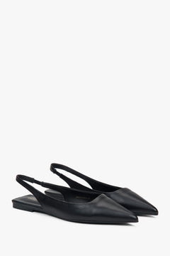 Women's slingback sandals with a pointed toe and flat heel.