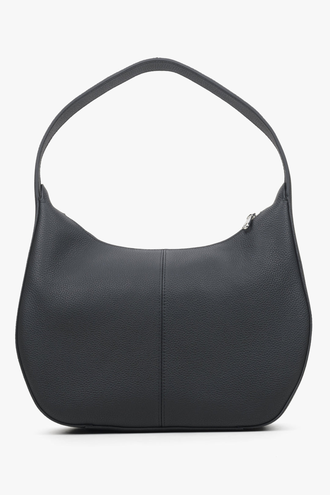 Estro crescent-shaped women's handbag - reverse side, in black.