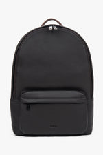 Men's Saddle Brown Backpack made of Genuine Leather with Wide Shoulder Straps Estro ER00110950.