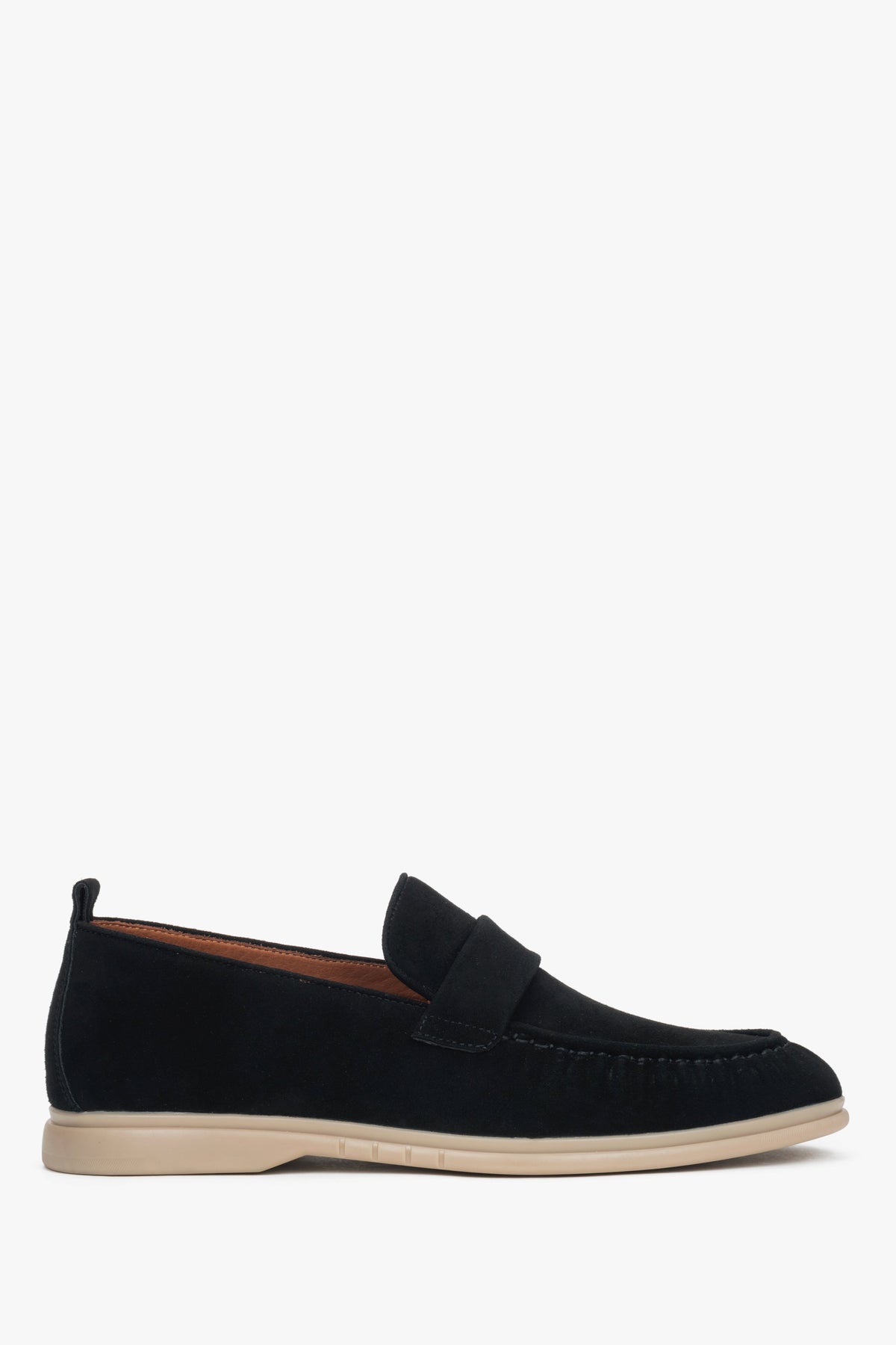 Men's Classic Back Loafers made of Soft Genuine Velour Estro ER00119067.