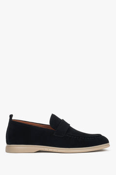 Men's Classic Back Loafers made of Soft Genuine Velour Estro ER00119067.