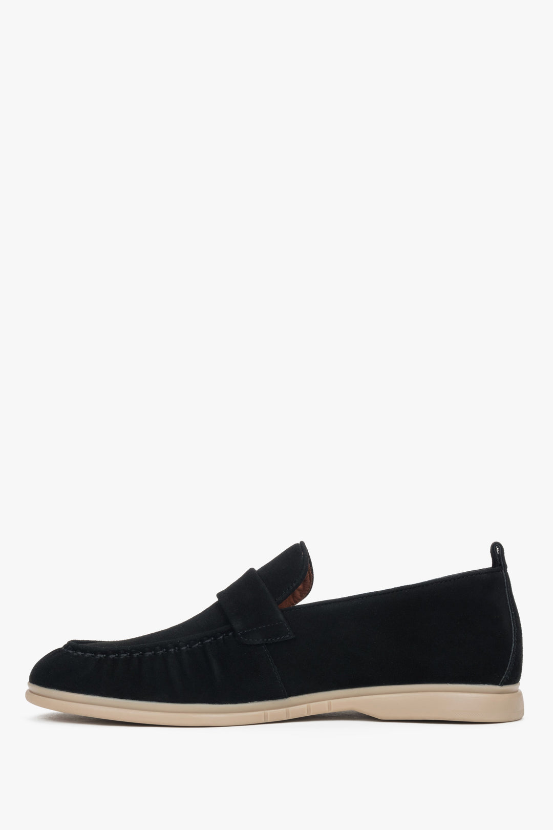 Men's classic black loafers made of soft genuine velour.