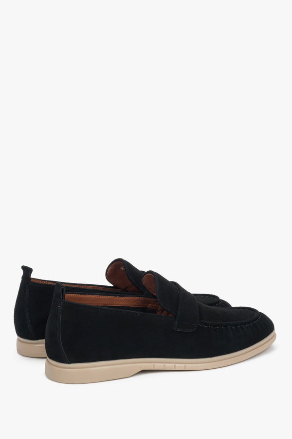 Classic black loafers for men, featuring a soft genuine velour upper.