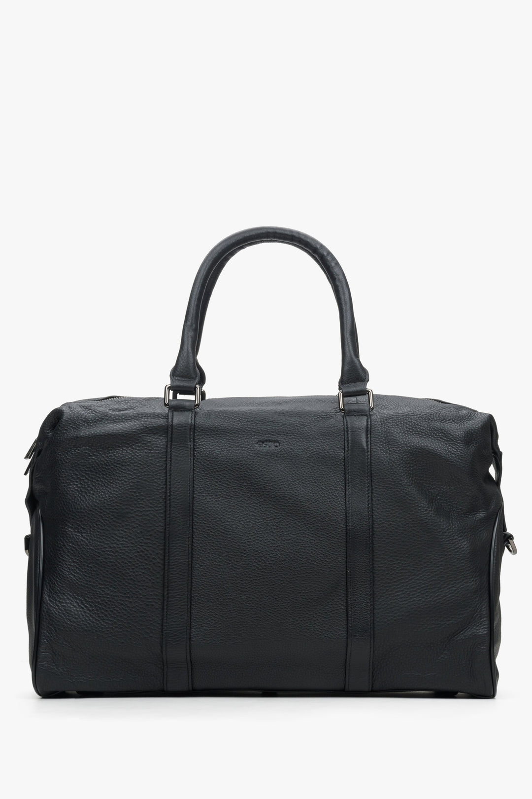 Men's Black Travel Bag made of Genuine Leather Estro ER00114200.