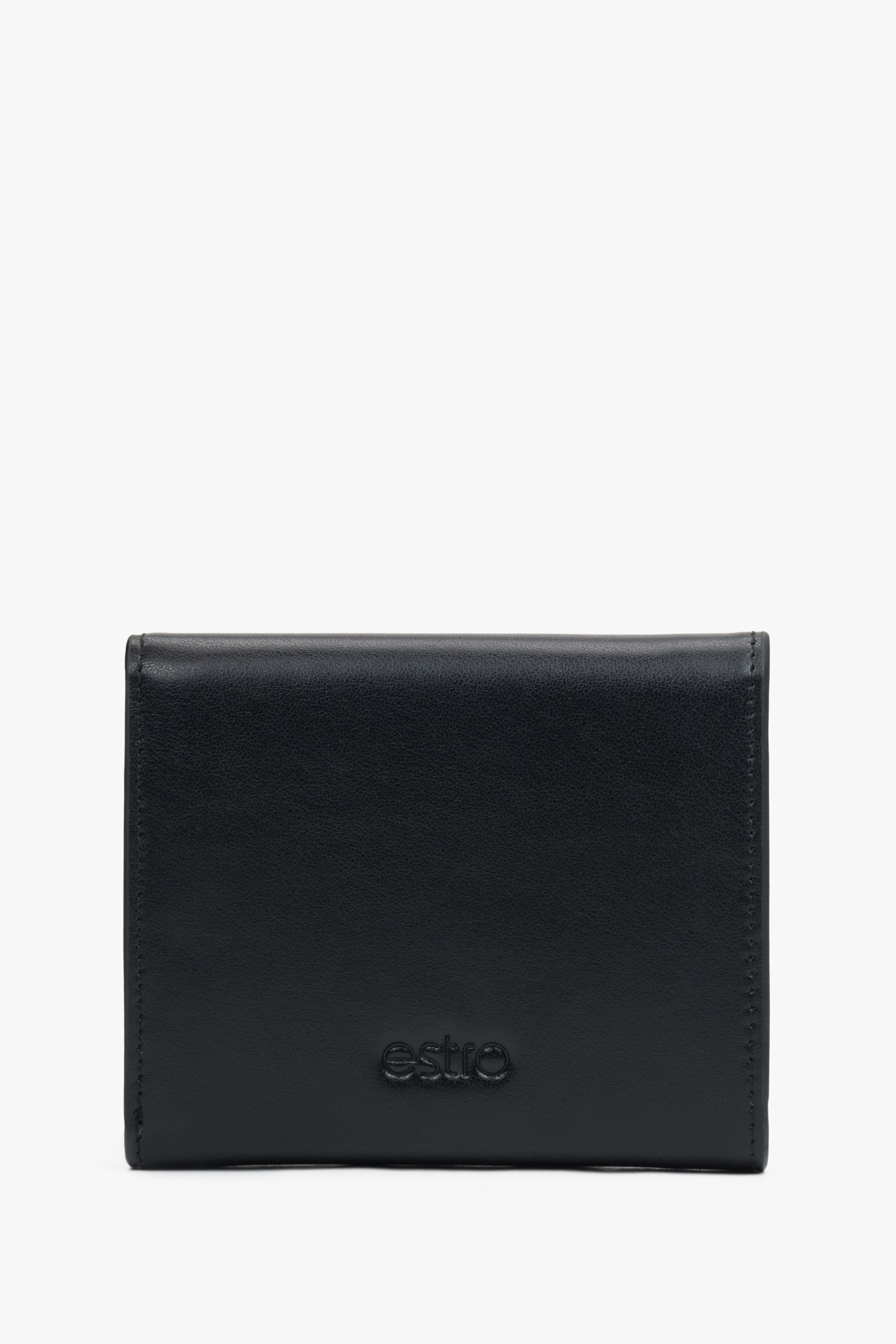 Stylish Women's Black Wallet with a Heart-Shaped Clip by Estro - reverse.