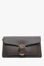 Dark brown Estro women's shoulder bag with gold elements.