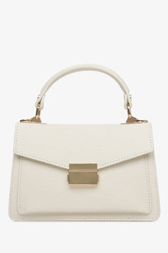 Women's Small Light Beige Satchel Handbag made of Premium Italian Genuine Leather Estro ER00115565.