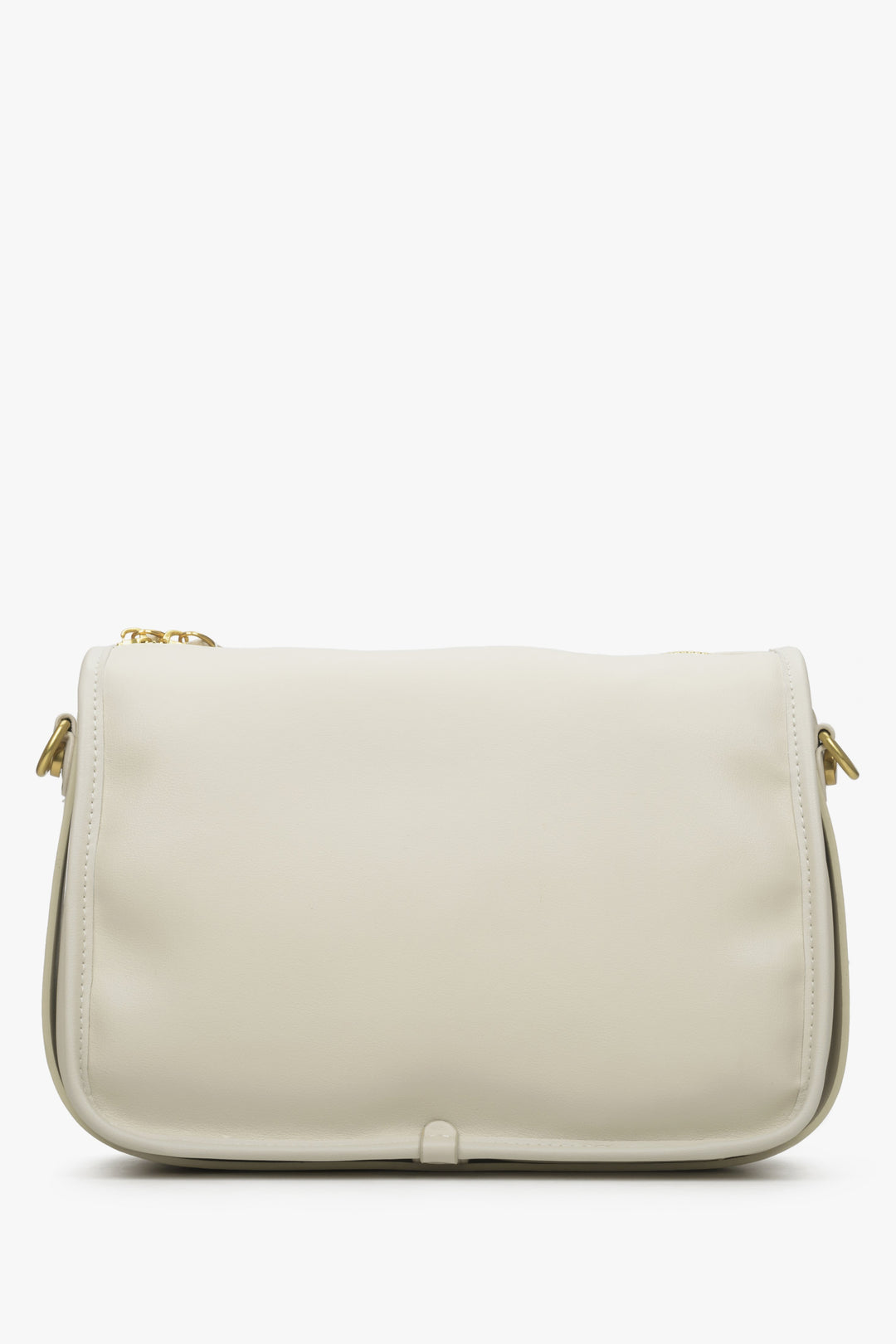 Estro women's light beige leather shoulder bag - perfect for spring and summer.